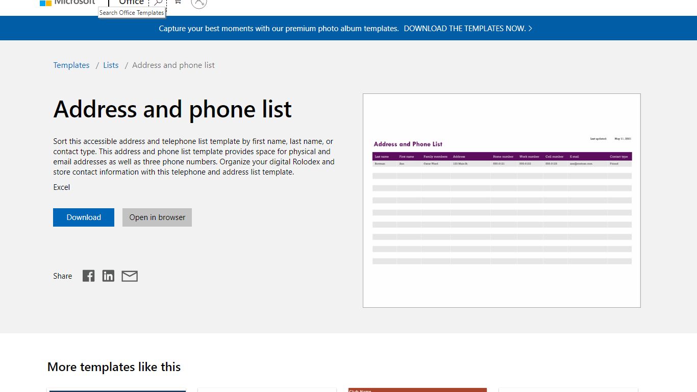 Address and phone list - templates.office.com